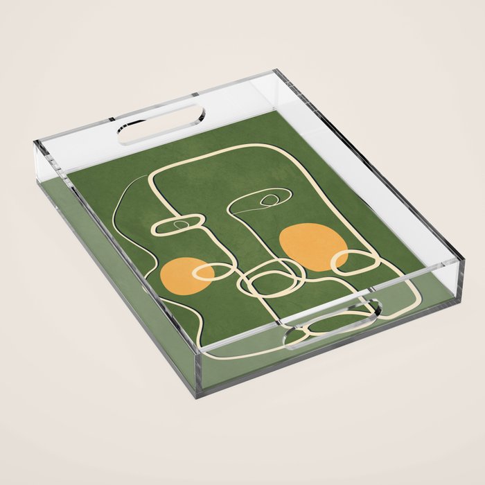 Abstract Face Line Art 06 Acrylic Tray Gallery Image 1