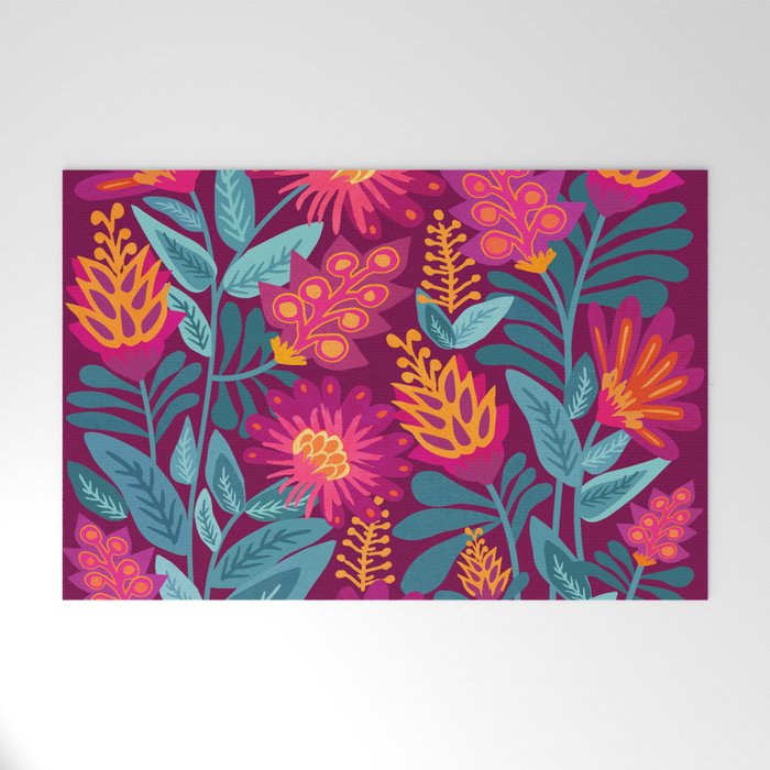 Fiesta Garden Illustration Welcome Mat Gallery Image 1
