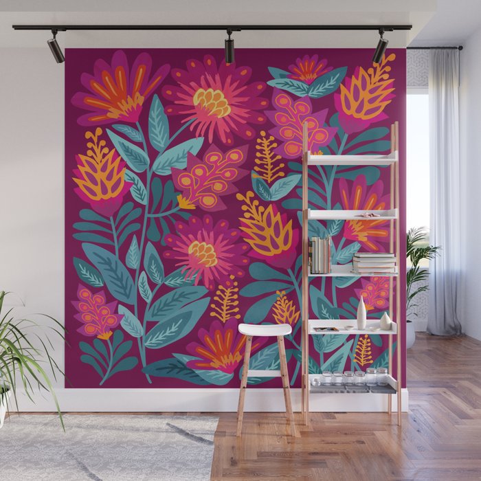 Fiesta Garden Illustration Wall Mural Gallery Image 1