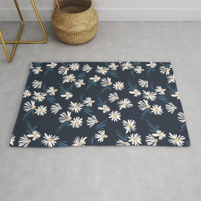 Daisy Florals on Navy Rug Gallery Image 1