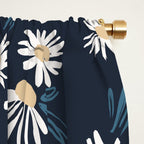 Daisy Florals on Navy Window Curtain Gallery Image 2