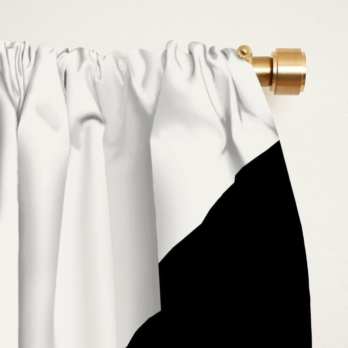 Bold Geometric Shapes Maximalism X Black and White Window Curtain Gallery Image 2