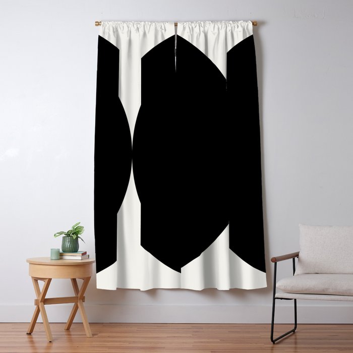 Bold Geometric Shapes Maximalism X Black and White Window Curtain Gallery Image 5