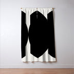 Bold Geometric Shapes Maximalism X Black and White Window Curtain Gallery Image 3