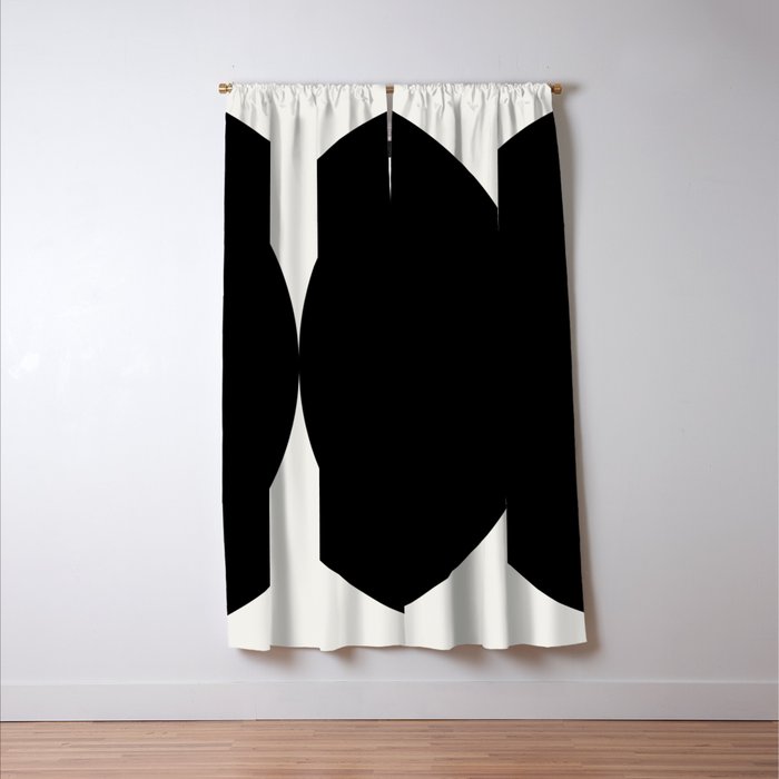 Bold Geometric Shapes Maximalism X Black and White Window Curtain Gallery Image 3