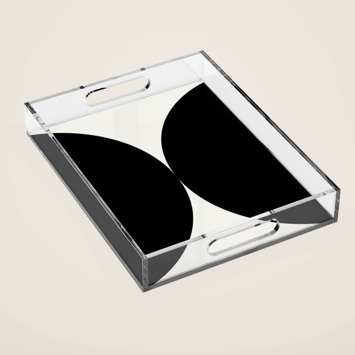 Bold Geometric Shapes Maximalism X Black and White Acrylic Tray Gallery Image 1