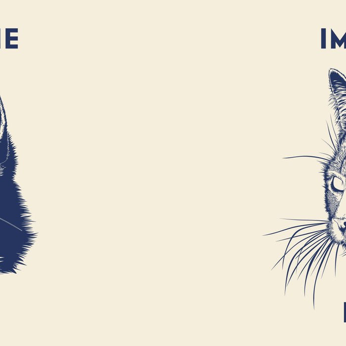 Impress Me Hooman - Vintage Cat Illustration, Funny Quote Coffee Mug Gallery Image 2