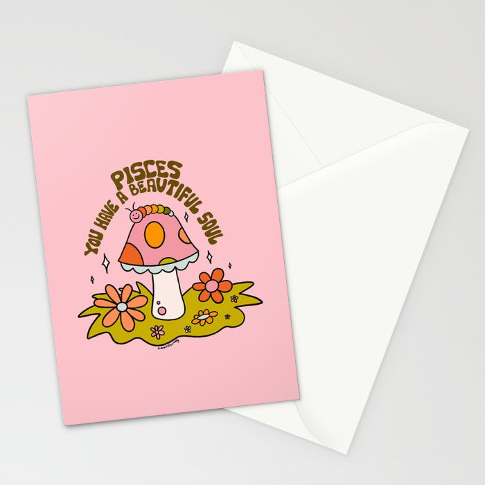 Pisces Caterpillar Stationery Card Gallery Image 2