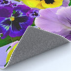 SPRING PURPLE & YELLOW PANSY FLOWERS Rug Gallery Image 4