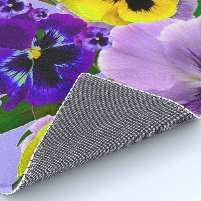 SPRING PURPLE & YELLOW PANSY FLOWERS Rug Gallery Image 4