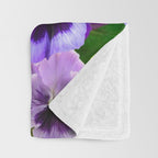 SPRING PURPLE & YELLOW PANSY FLOWERS Throw Blanket Gallery Image 3