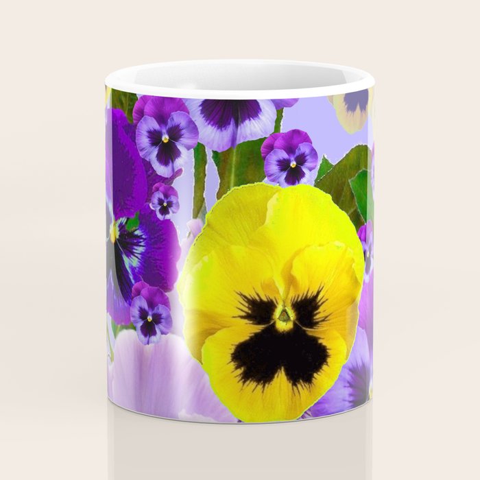 SPRING PURPLE & YELLOW PANSY FLOWERS Coffee Mug Gallery Image 4