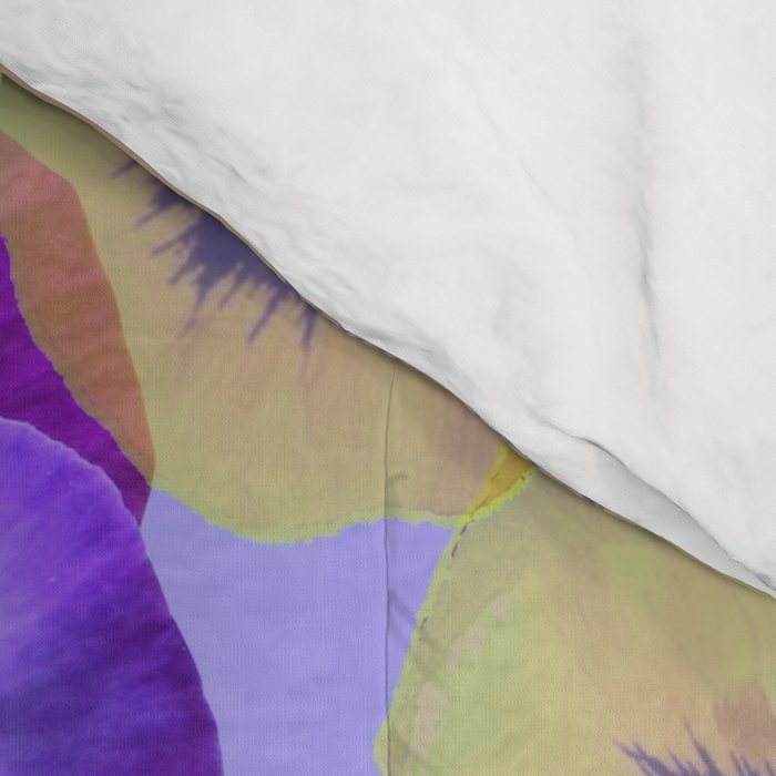 SPRING PURPLE & YELLOW PANSY FLOWERS Comforter Gallery Image 4