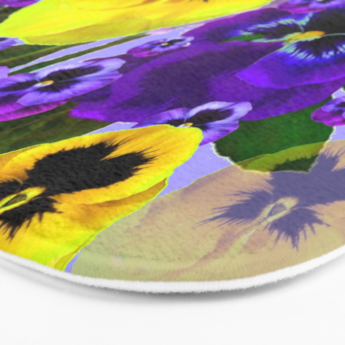 SPRING PURPLE & YELLOW PANSY FLOWERS Bath Mat Gallery Image 3