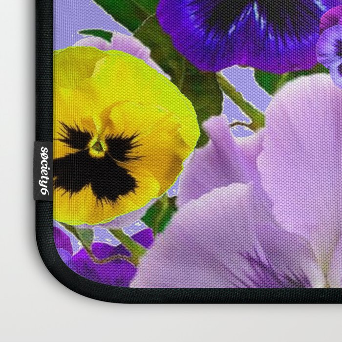 SPRING PURPLE & YELLOW PANSY FLOWERS Laptop Sleeve Gallery Image 3