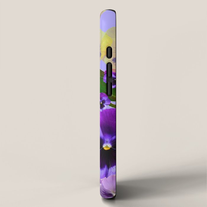 SPRING PURPLE & YELLOW PANSY FLOWERS iPhone Case Gallery Image 2