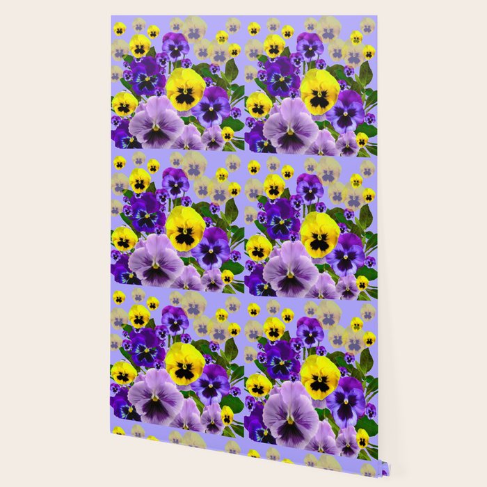 SPRING PURPLE & YELLOW PANSY FLOWERS Wallpaper Gallery Image 2