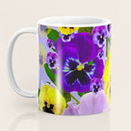 SPRING PURPLE & YELLOW PANSY FLOWERS Coffee Mug Gallery Image 3