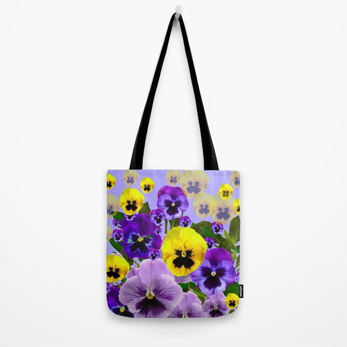 SPRING PURPLE & YELLOW PANSY FLOWERS Tote Bag Gallery Image 2