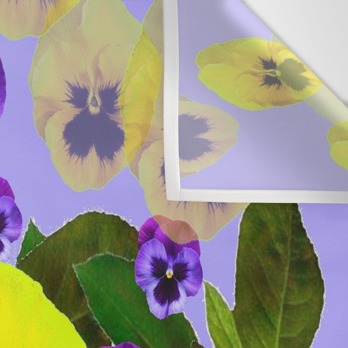 SPRING PURPLE & YELLOW PANSY FLOWERS Wall Tapestry Gallery Image 3