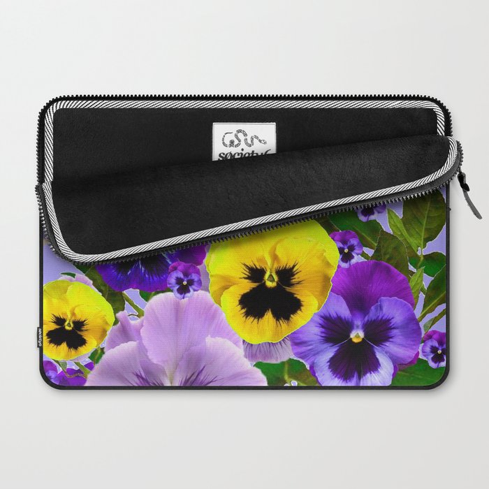 SPRING PURPLE & YELLOW PANSY FLOWERS Laptop Sleeve Gallery Image 2