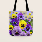 SPRING PURPLE & YELLOW PANSY FLOWERS Tote Bag Gallery Image 1