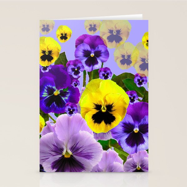 SPRING PURPLE & YELLOW PANSY FLOWERS Stationery Card Gallery Image 2