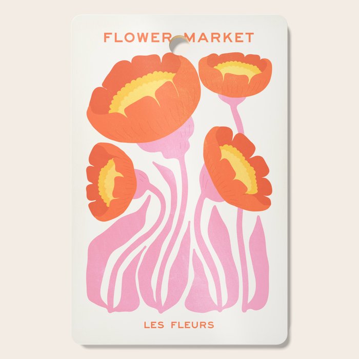 Coral Cosmos: Les Fleurs | Flower Market 05 | Spring Summer 23 Cutting Board Gallery Image 1