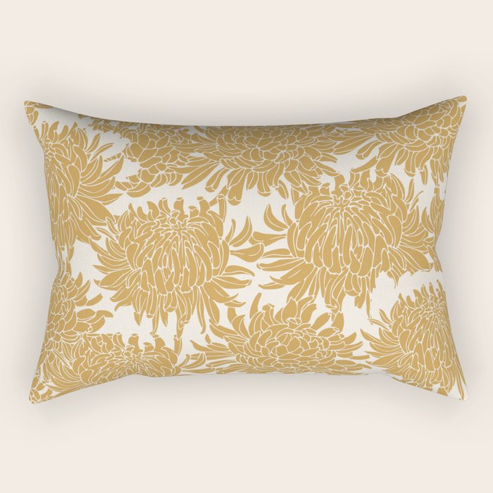 Yellow Chrysanthemums, Floral Rectangular Pillow Gallery Image 1