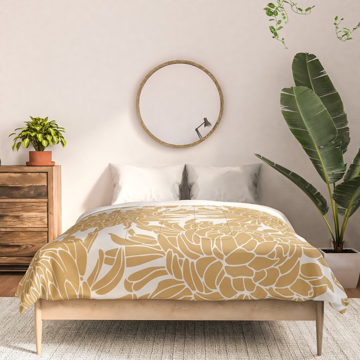 Yellow Chrysanthemums, Floral Comforter Gallery Image 3