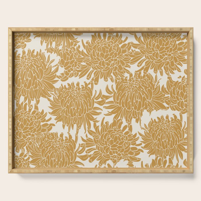 Yellow Chrysanthemums, Floral Serving Tray Gallery Image 1