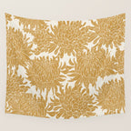 Yellow Chrysanthemums, Floral Wall Tapestry Gallery Image 4