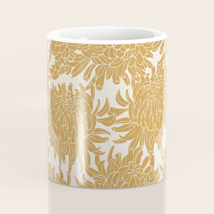 Yellow Chrysanthemums, Floral Coffee Mug Gallery Image 4