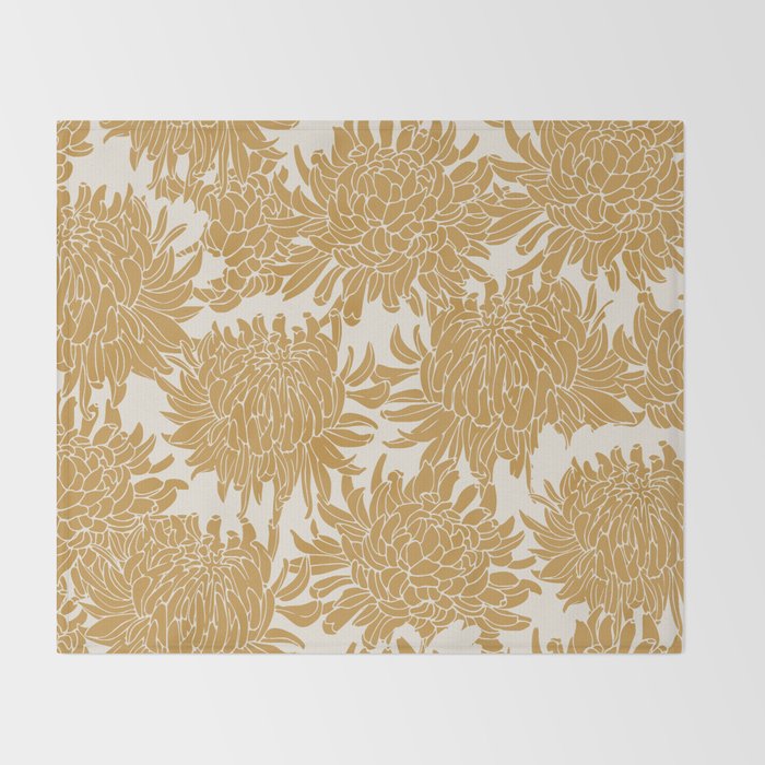 Yellow Chrysanthemums, Floral Throw Blanket Gallery Image 2