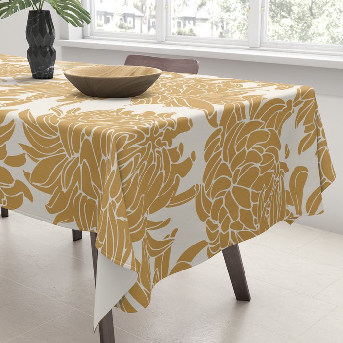Yellow Chrysanthemums, Floral Tablecloth Gallery Image 3