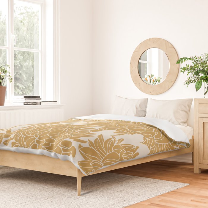 Yellow Chrysanthemums, Floral Duvet Cover Gallery Image 2