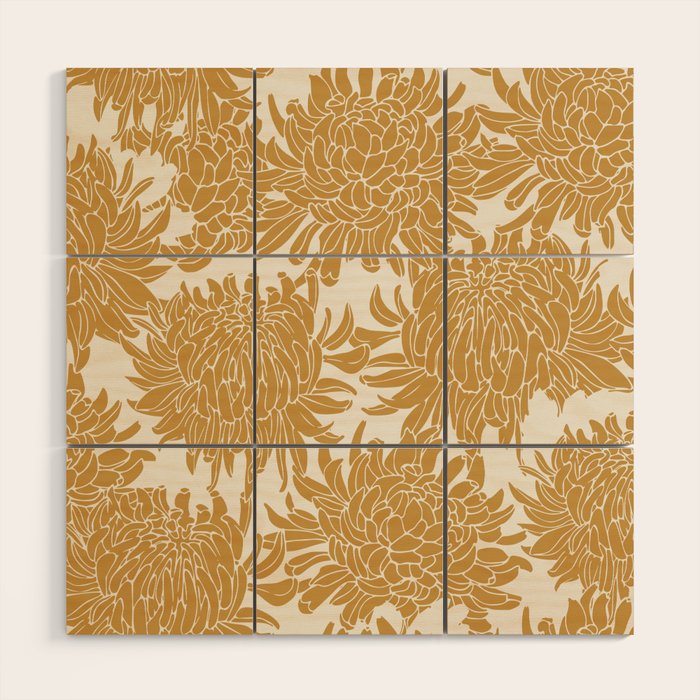 Yellow Chrysanthemums, Floral Wood Wall Art Gallery Image 1