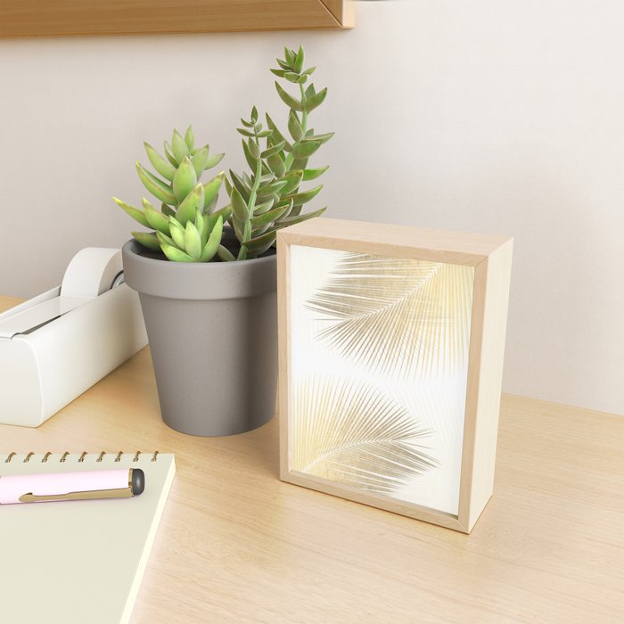 Palm leaf synchronicity - gold Mini Art Print Gallery Image 2