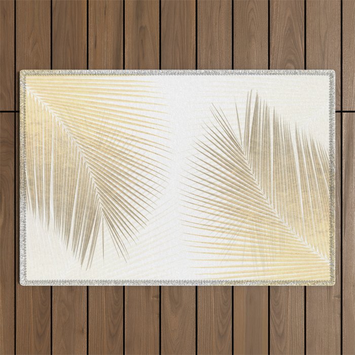 Palm leaf synchronicity - gold Outdoor Rug Gallery Image 1