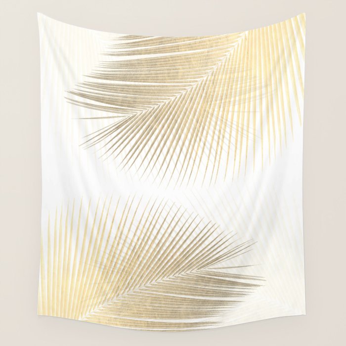 Palm leaf synchronicity - gold Wall Tapestry Gallery Image 1