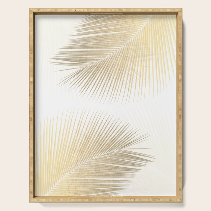 Palm leaf synchronicity - gold Serving Tray Gallery Image 1