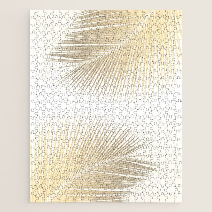 Palm leaf synchronicity - gold Jigsaw Puzzle Gallery Image 1