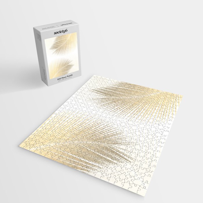 Palm leaf synchronicity - gold Jigsaw Puzzle Gallery Image 2