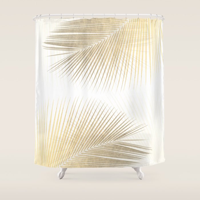 Palm leaf synchronicity - gold Shower Curtain Gallery Image 1