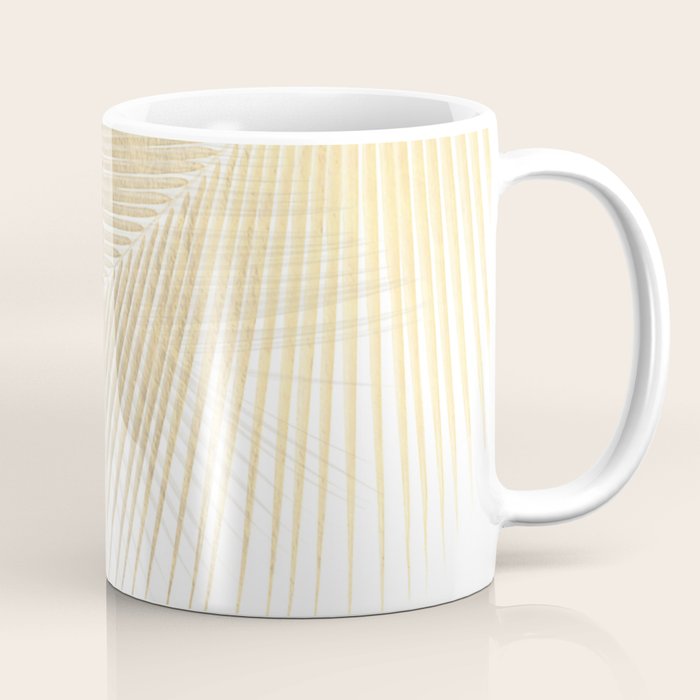 Palm leaf synchronicity - gold Coffee Mug Gallery Image 1