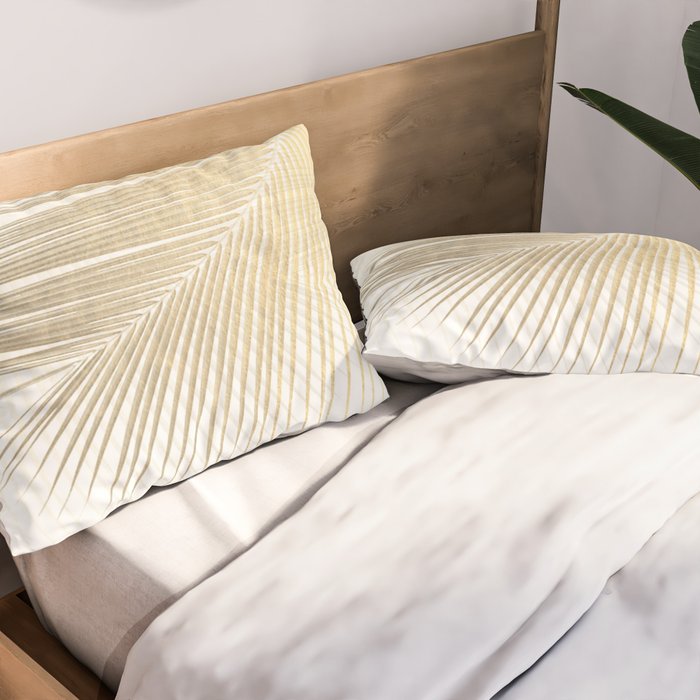 Palm leaf synchronicity - gold Pillow Sham Gallery Image 2