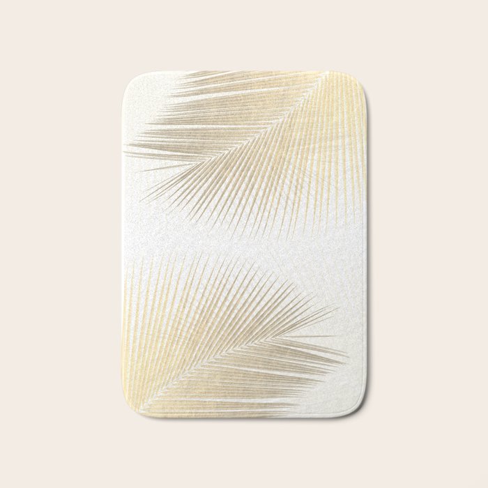 Palm leaf synchronicity - gold Bath Mat Gallery Image 1