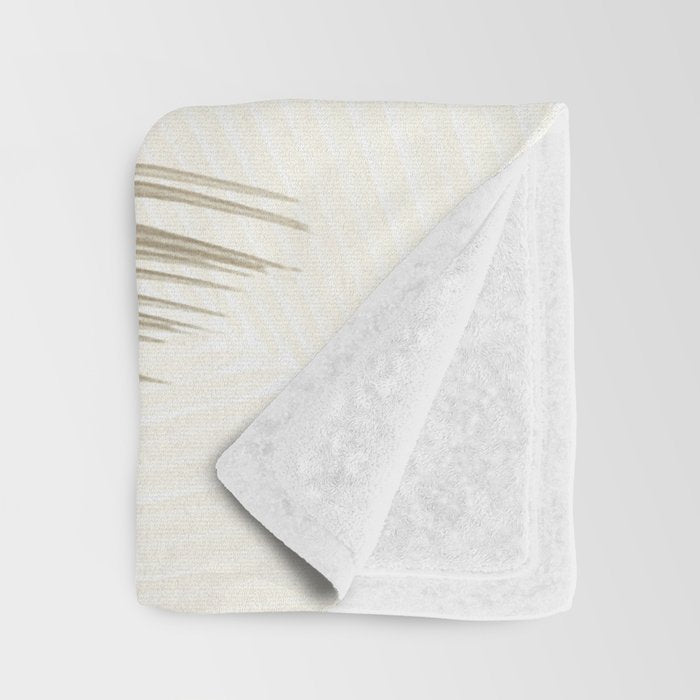 Palm leaf synchronicity - gold Throw Blanket Gallery Image 3