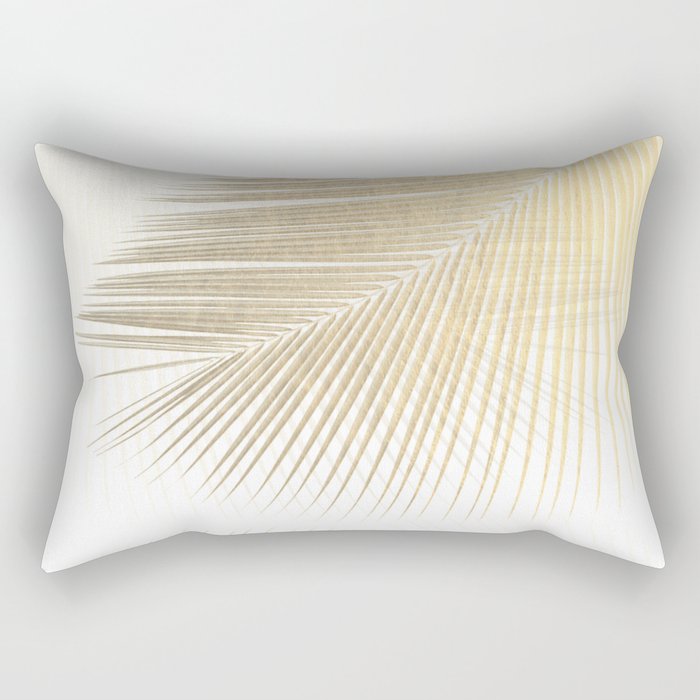 Palm leaf synchronicity - gold Rectangular Pillow Gallery Image 1