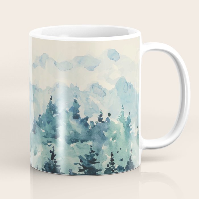 Watercolor Pine Trees 2 Coffee Mug Gallery Image 1
